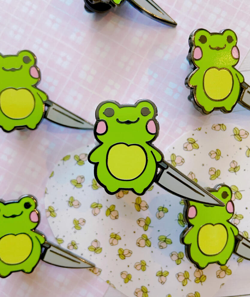 Knife Frog Enamel Pin
