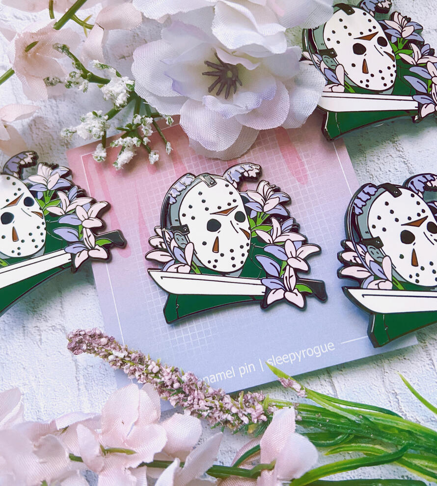 Floral Slashers, Enamel Pin